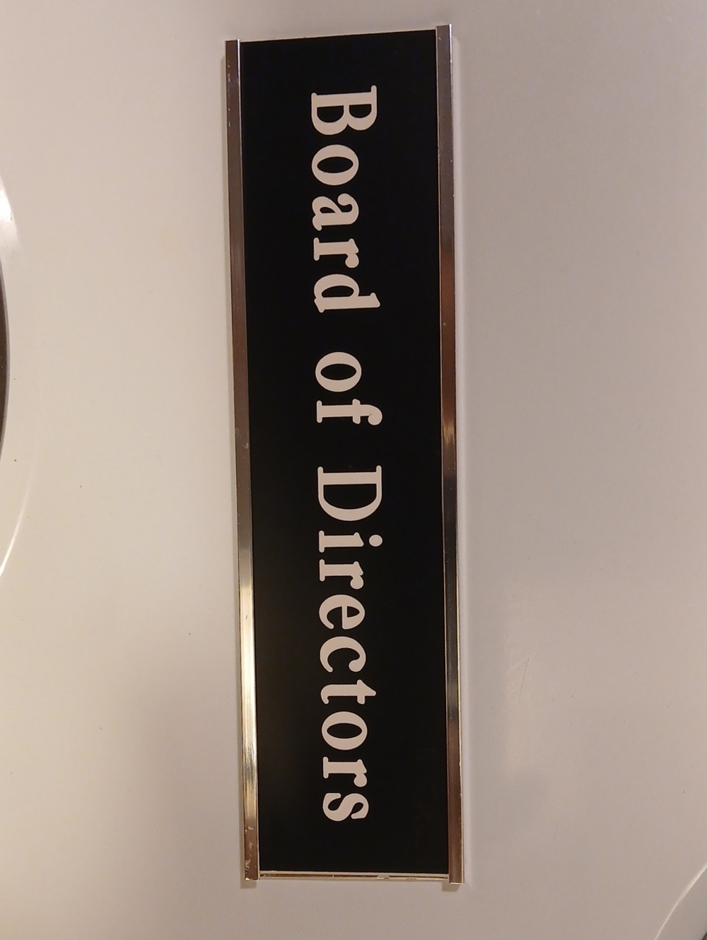 Board of Directors Office Door Sign Black/White